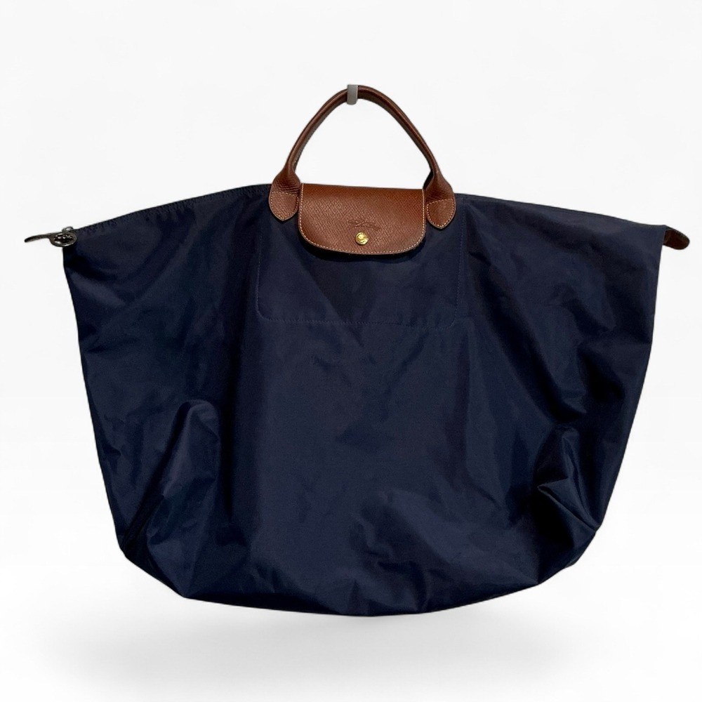 Longchamp Le Pliage XL Travel Bag Navy Nylon Leather Weekender 1625